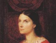 George Frederick watts,O.M.,R.A. Portrait of Lady Wolverton,nee Georgiana Tufnell,half length,earing a red dress (mk37) Germany oil painting artist